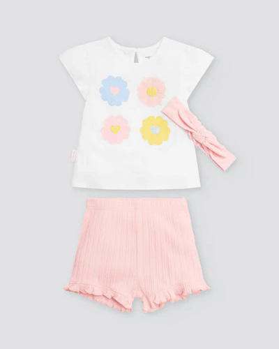 CONJUNTO 3 PIEZAS ALGODON FLORES