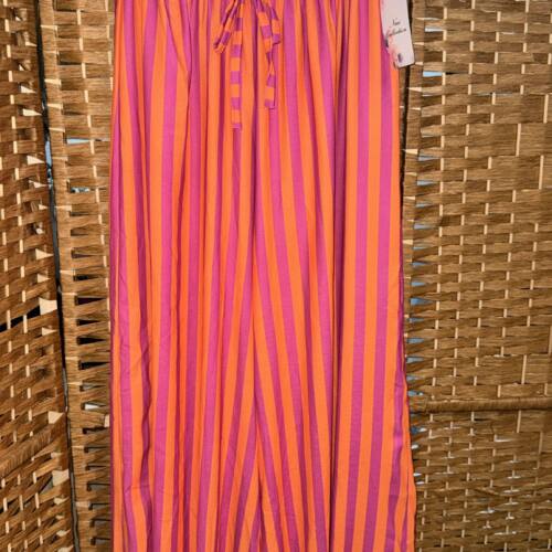 PANTALON BOMBACHO RAYAS ROSA  Y NARANJA