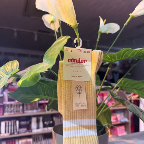 CALCETIN ALTO SPORT  RAYAS AMARILLO CONDOR