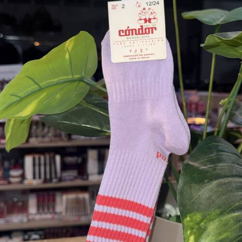 CALCETIN SPORT MORADO RAYA ROSA
