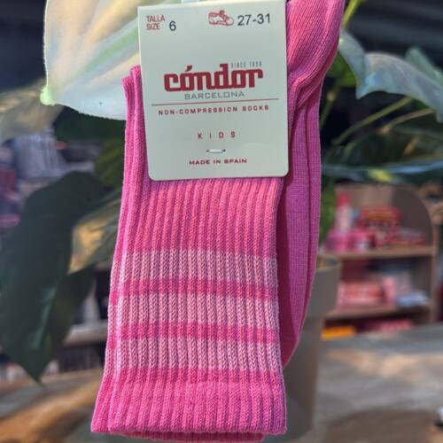 CALCETINES ALTOS SPORT RAYAS ROSAS CONDOR CALCETINES ALTOS SPORT RAYAS ROSAS CONDOR