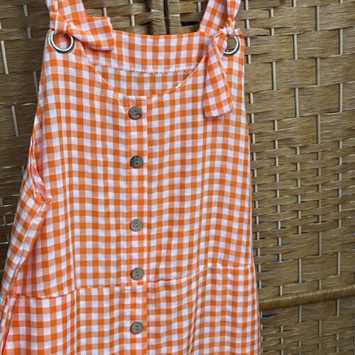 mono vichy naranja