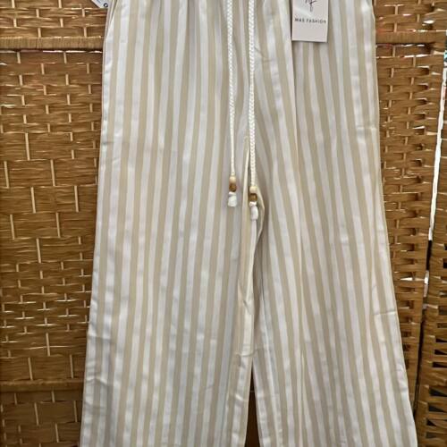 pantalon beig rayas largo