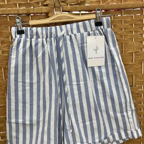 PANTALON CORTO RAYAS AZUL