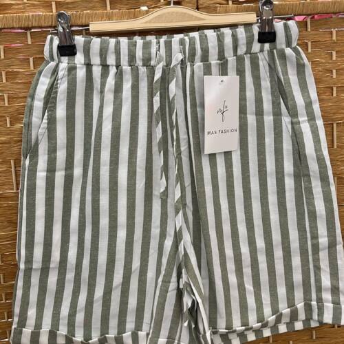 PANTALONES CORTOS RAYAS VERDE